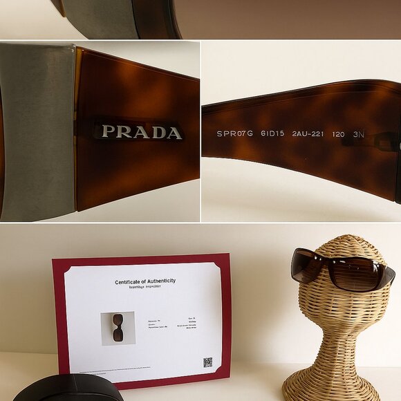 🕶️ Prada SPR07G Tortoise Wrap Sunglasses with COA– Made in Italy - Picture 1 of 2